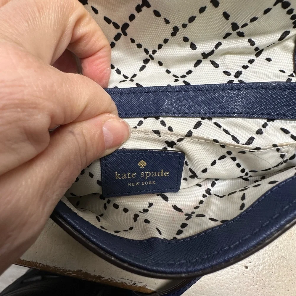 Kate Spade New York Navy Saffiano Leather Crossbody Bag